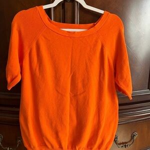 Joseph A Orange Boxy Crew Neck Sweatshirt